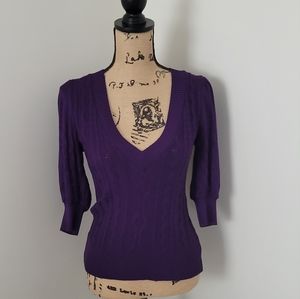 Bebe Cable Knit Plum Sweater